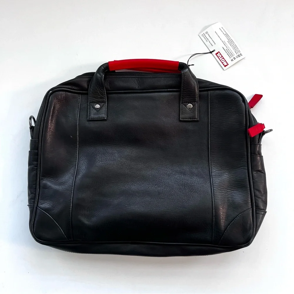 MOTUL Leather Laptop Bag Black NEW